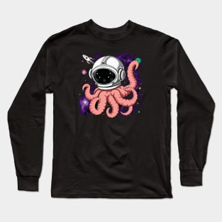 Octopus Astronaut Head Long Sleeve T-Shirt